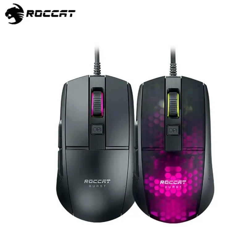 

Оригинальная Проводная игровая мышь для ROCCAT Burst Pro Burst Core E-sport, маленькая офисная мышь с RGB-подсветкой, легкая симметричная