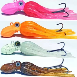 1PC Glow Trolling Lure Metal Head Octopus Squid Skirt Bait With Hook 100g150g200g250g300g350g400g Big Game Drag Fishing Lure