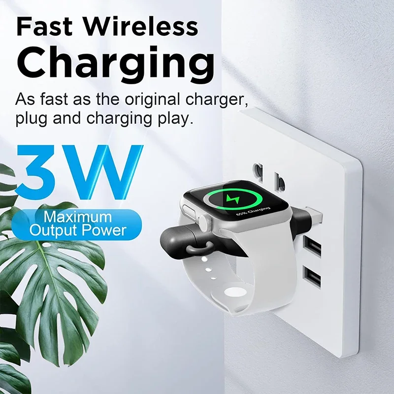 VIKEFON 2 In 1 Magnetic Watch Wireless Charger for Apple Watch IWatch 9 8 7 6 5 4 Portable USB Type C Fast Charging Dock Station image 6