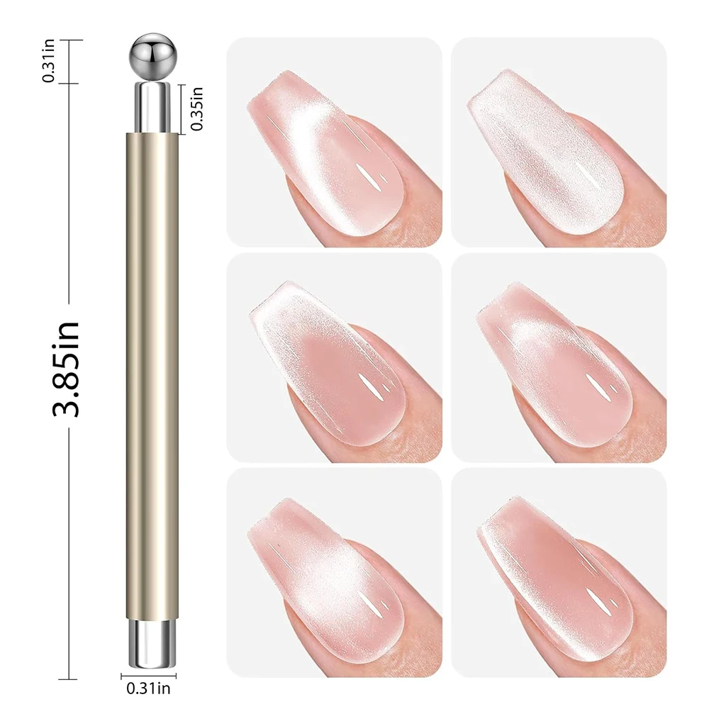 Magnete Cat Eye per unghie 3 in 1 Colore oro argento Cat Eye Magnete per unghie Gel Smalto magnetico Strumento di progettazione Sfera Casa fai da te e salone