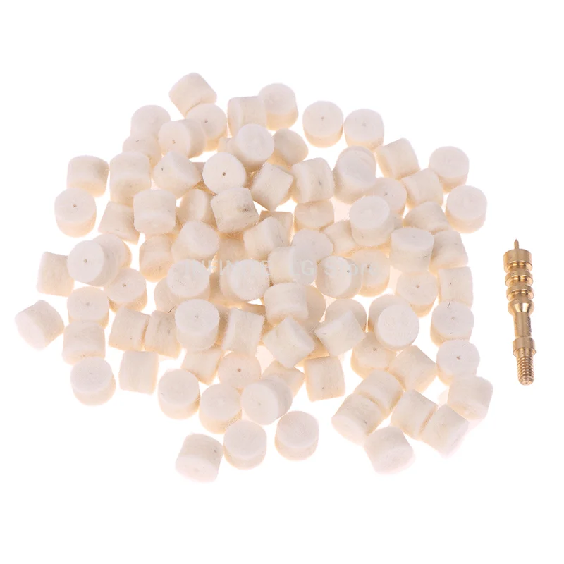 

100 шт., 17/22/30/38Cal, шерстяной фетр, полировальная подушечка без отверстия, щетка для швабры, инструмент для чистки ствола, сменная подушечка для чистки камеры