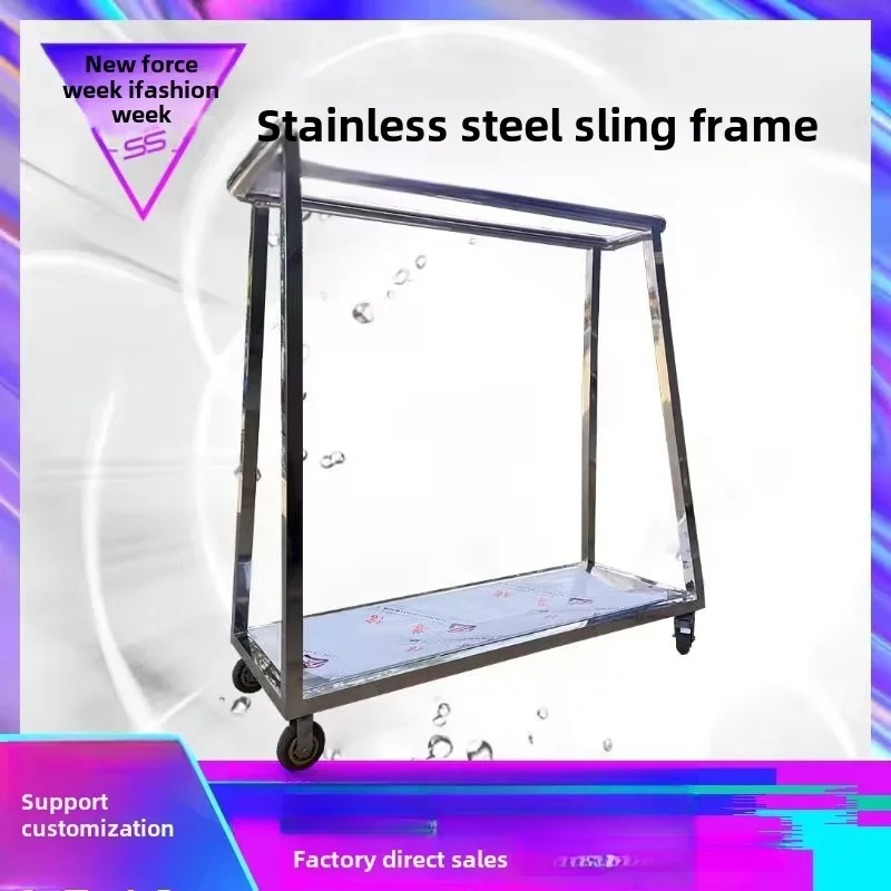 يمكن تخصيص محمل فائق التحمل من الفولاذ المقاوم للصدأ السميك عربة اللحوم الطازجة المتنقلة لحم الخنزير المعلقة خطاف اللحوم مقطورة اللحوم