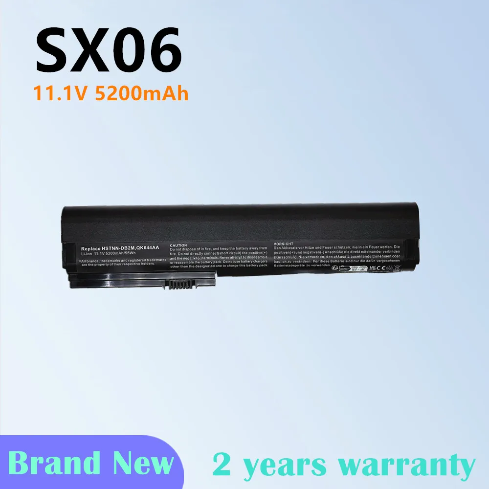

QK644AA QK645AA Laptop Battery For HP EliteBook 2560p 2570p SX06 SX06XL SX09 HSTNN-DB2K HSTNN-C48C HSTNN-C49C HSTNN-DB2L