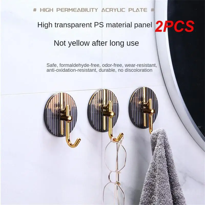 2PCS Hook Viscose Strong Non-perforated Light Luxury Household Supplies Door Paste Hook Adhesive Seamless Simple Art Note Hook