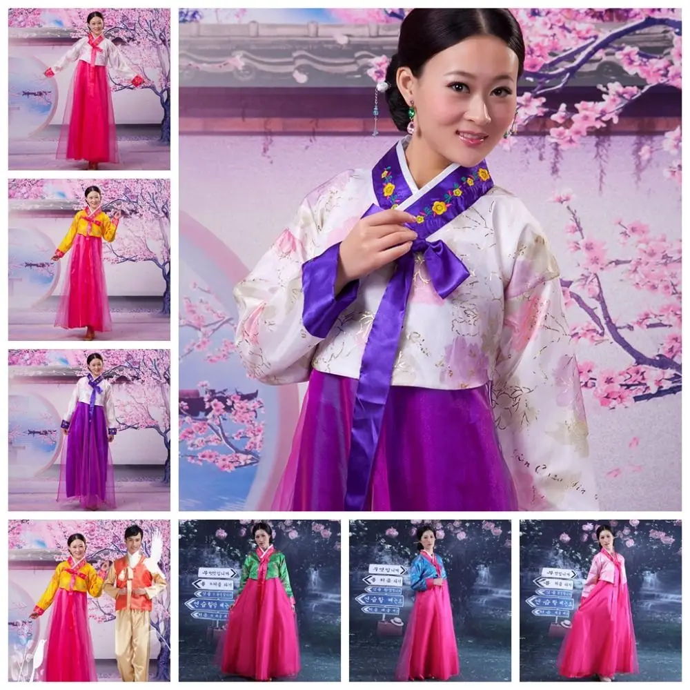 

Dae Jang Geum Traditional Korean Clothing Embroidery Ethnic Style Korean Hanbok Dress Multicolor Korean Stage Dance Costume