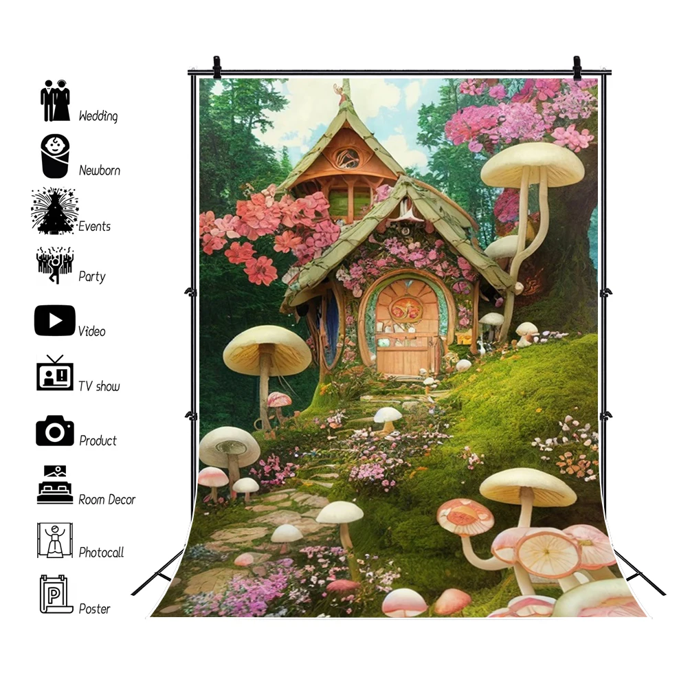 خلفية تصوير فطر العجائب ، استحمام الطفل ، صورة حفلة عيد ميلاد أول صبي وفتاة ، خلفيات فوتوغرافية