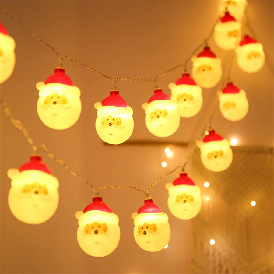 Criativo 10/20LED Papai Noel Boneco De Neve Fairy String Luzes Alimentado Por Bateria Natal Garland Luzes para Holiday Party Decoração