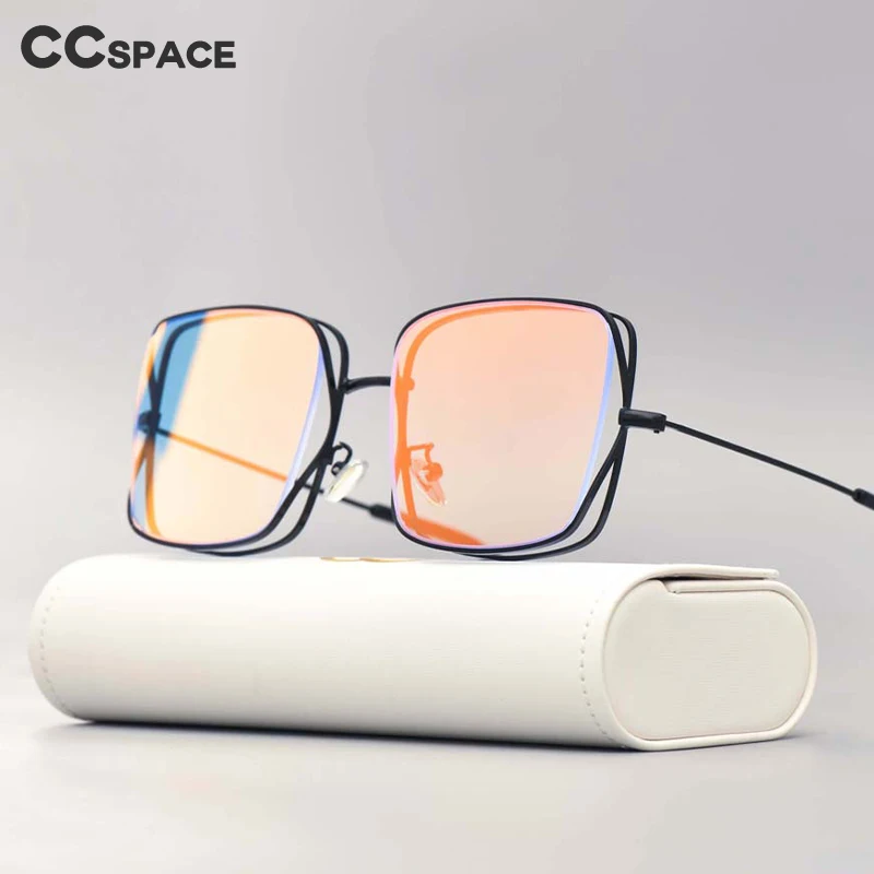 53019 Square Metal Ladies Eyeglasses Mirror Lenses Fashion Temperament Simple Men Women's Spectacle Frame