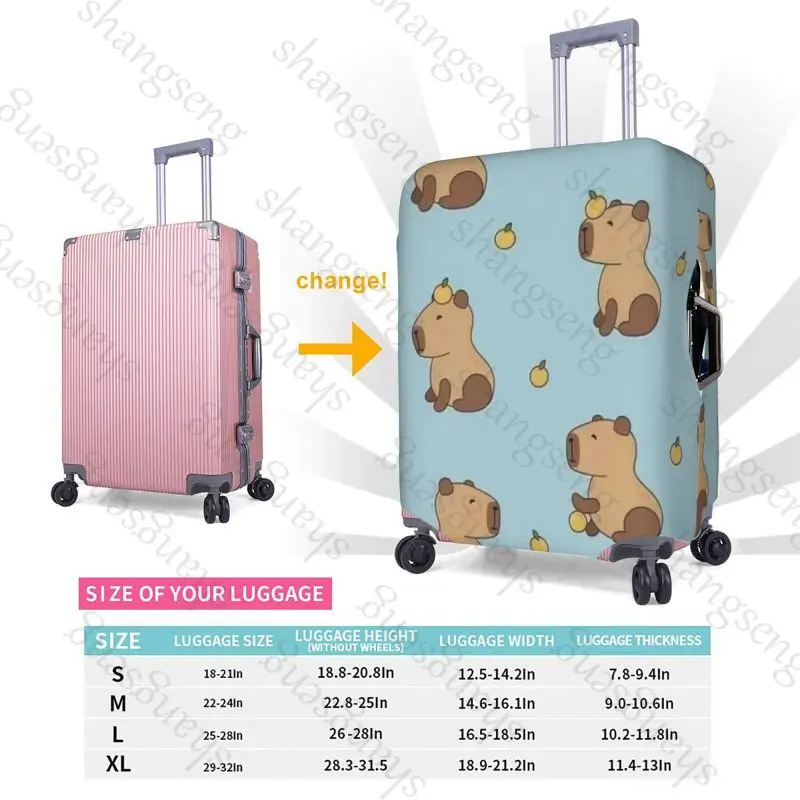 حقيبة واقية لحقيبة السفر كارتون كابيبارا، غطاء حماية مرن، غطاء أمتعة قابل للغسل، 18-32 بوصة #5