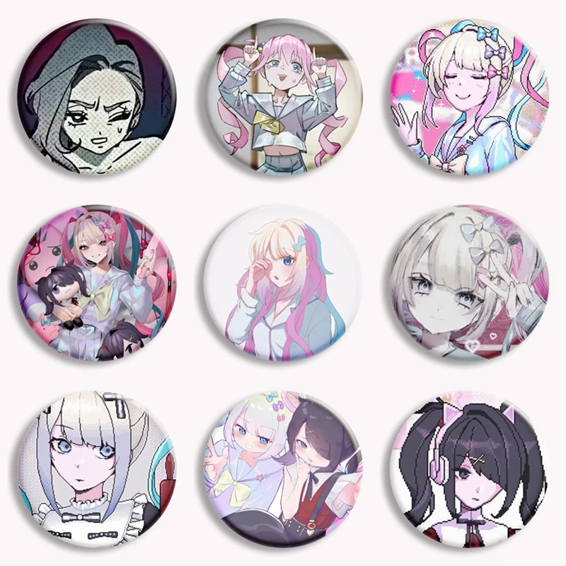 Needy Girl Overdose Game Button Pin Cute Anime Character Cartoon Brooch Badge For Backpack Accessories Decor Fans Collect 58mm