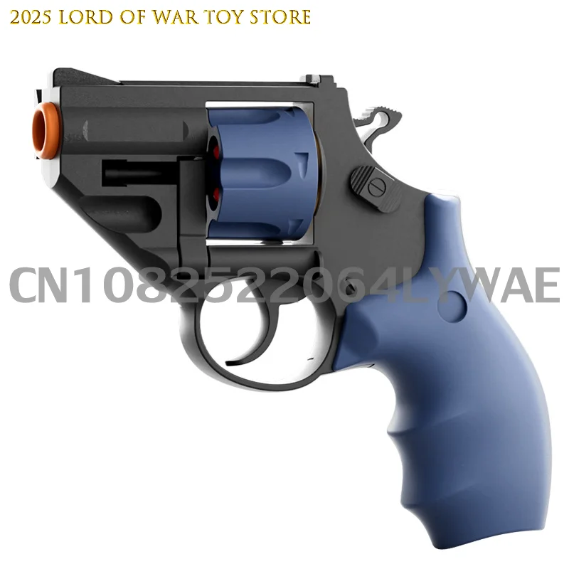 새로운 포켓 9mm 리볼버 총 연속 발사 발사기 권총 소프트 총알 장난감 총 야외 게임 무기 소년 선물 2025