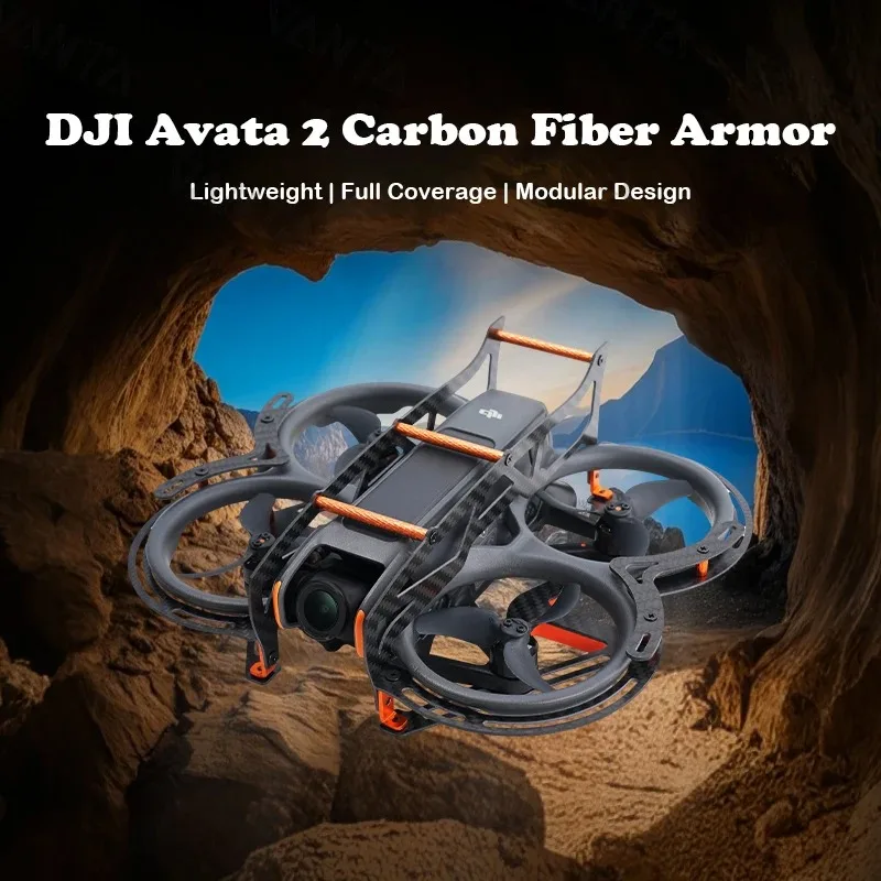 All Carbon Fiber Armor For DJI Avata 2 Protective Cover Anti-collision Mecha for AVATA2 Drone Safe Flight Protection Accessories