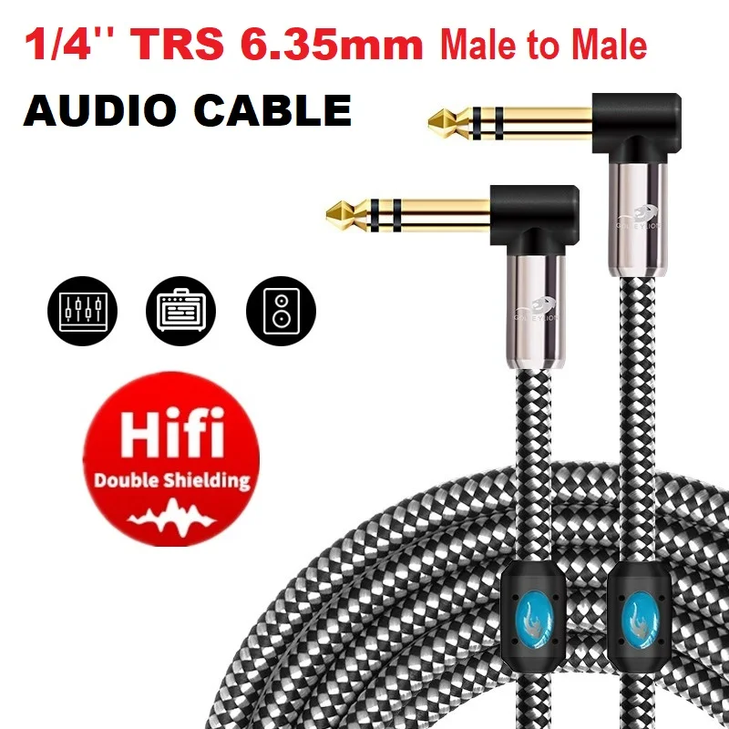 

1/4 Inch TRS Stereo 6.35mm Male to Male Audio Cable for Amplifier Mixer Electric Guitar Bass Balanced Interconnect Shielded Cord