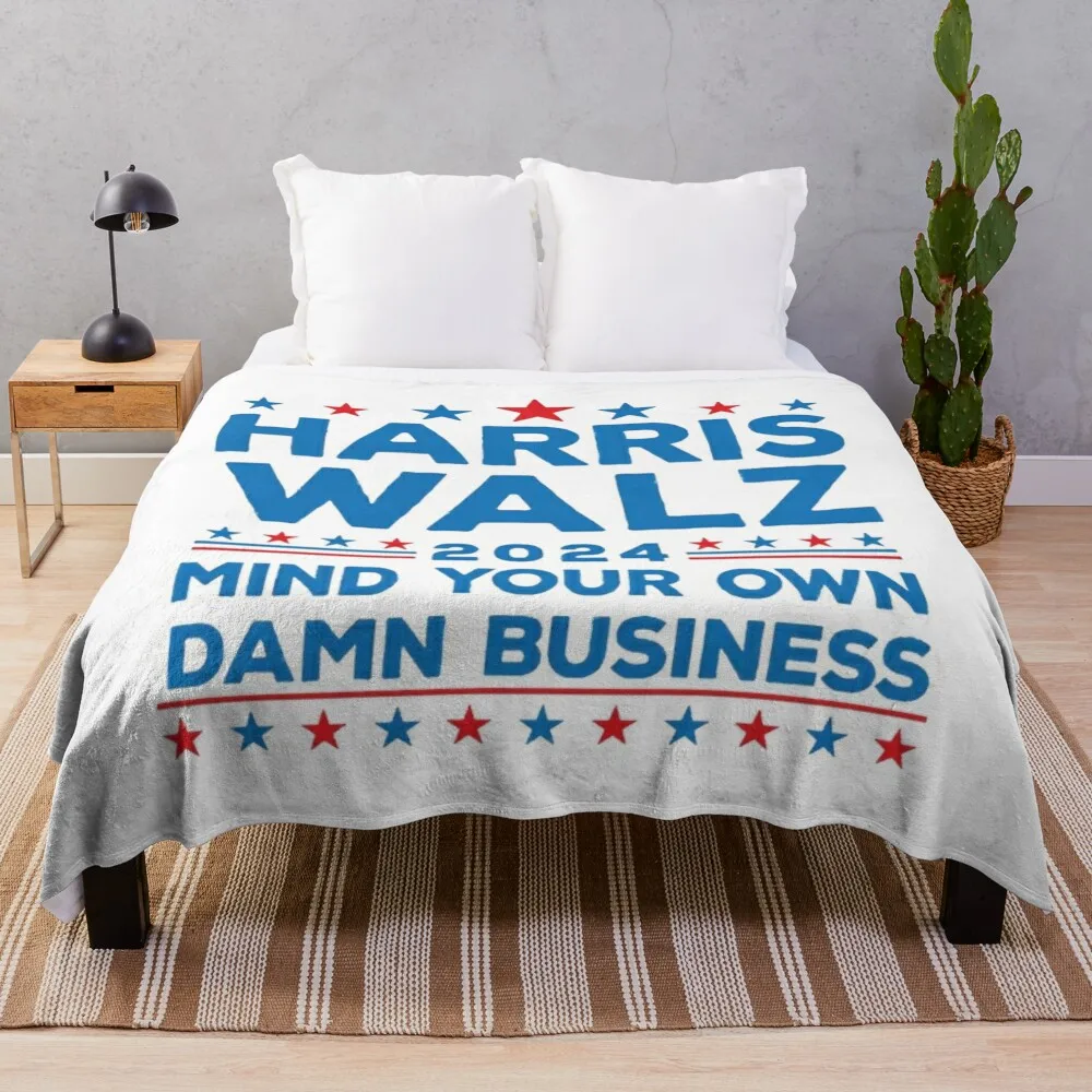 

Harris Walz Mind-Your-Own-Damn-Business Throw Blanket Winter beds Decorative Throw Tourist Blankets