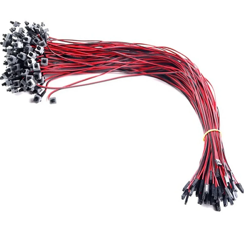 for PC Build Maintenance for reset Switch Cable Computer Power Switch Cable 2-pin Connector Alloy Wire Core Plastic Insulation