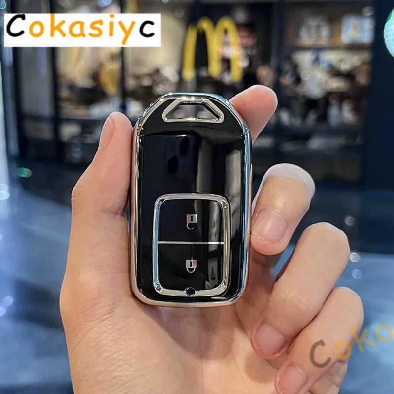 TPU Car smart Key Case Cover Fob Keychain For Honda CRV CR-V Fit Civic Accord HR-V HRV City Odyssey XR-V Shell Holder Protector