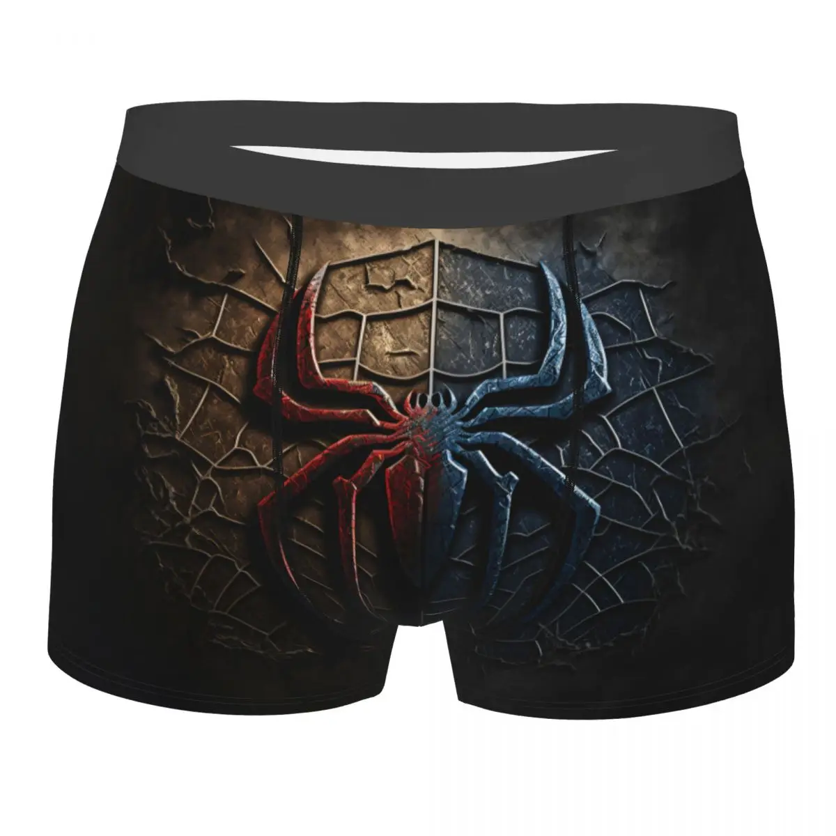 Custom Novelty Classic Spider On Web Pattern Boxers Shorts Panties Men's Underpants Comfortable Briefs Underwear