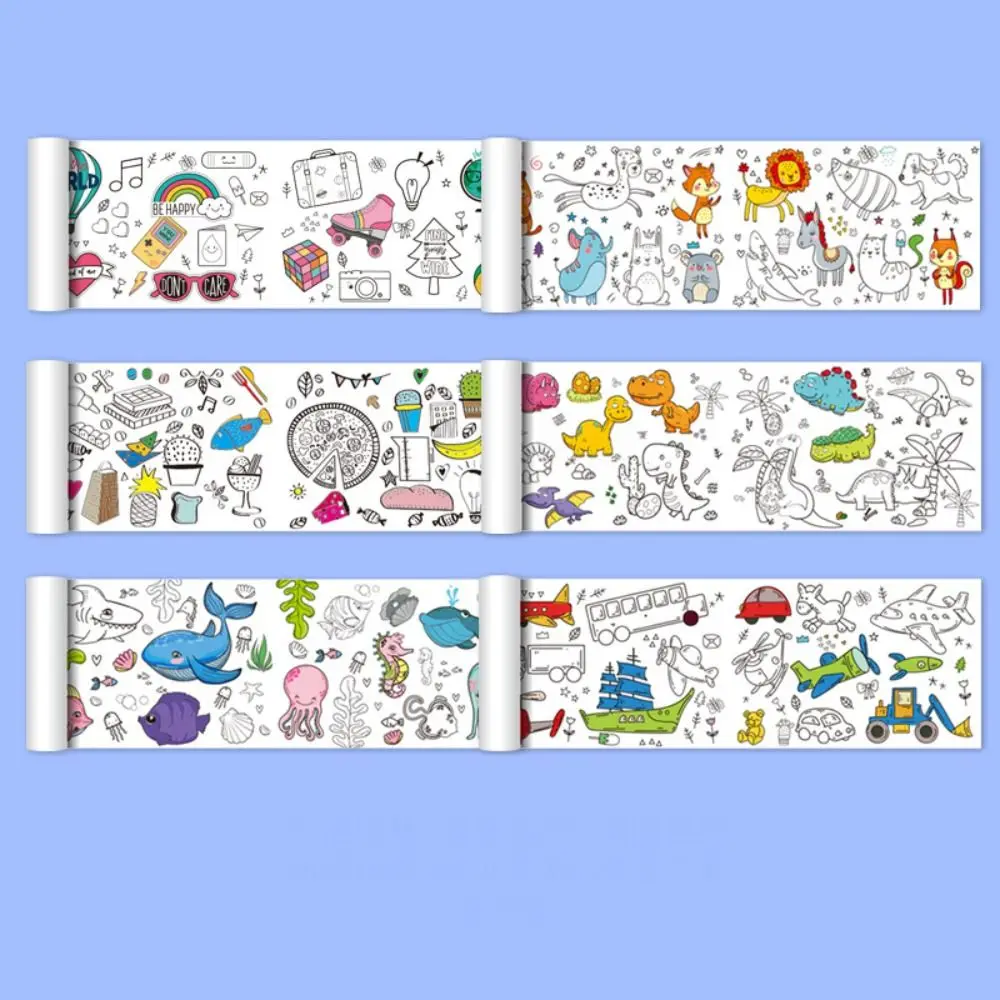 اللوحة الكتابة على الجدران مخطوطات الأطفال رسم التمرير اللون ملء ورقة التمرير صفحات التلوين فارغة الأطفال رسم لفة #1