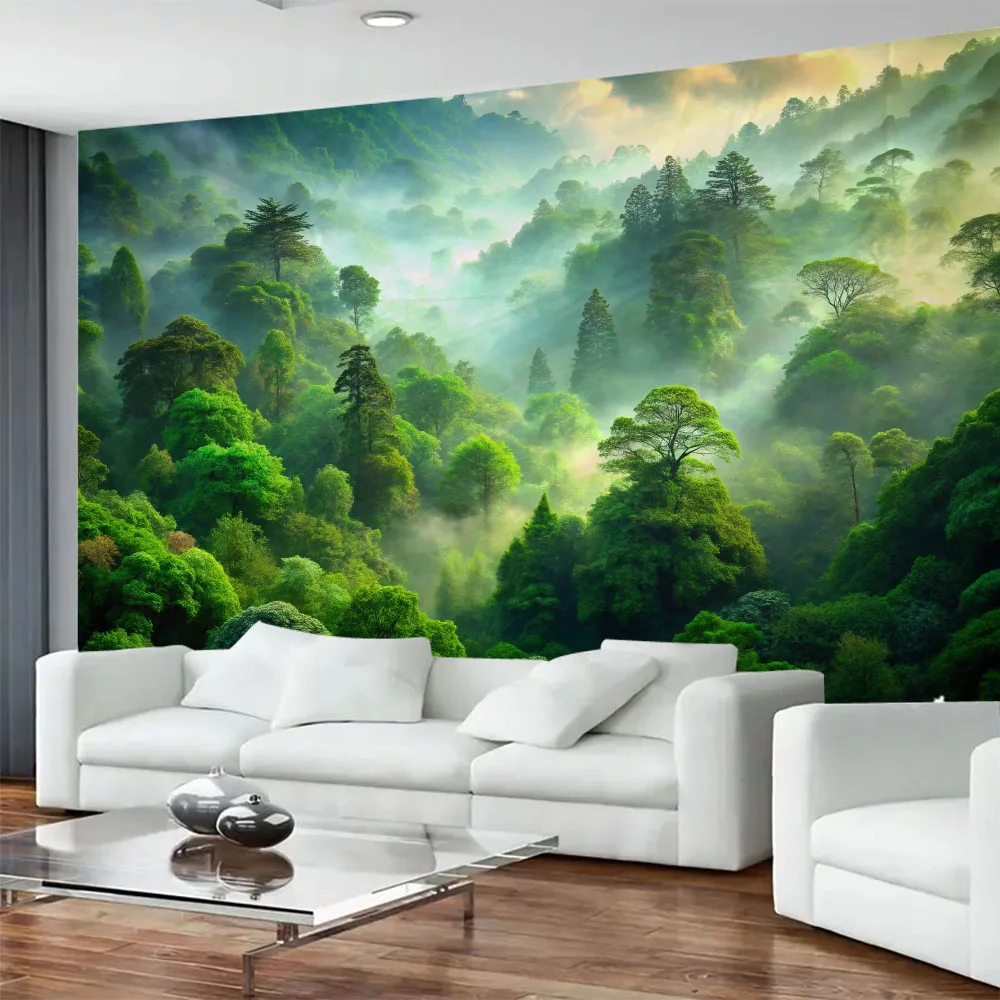 

Mist Forest Tapestry, Natural Landscape Multi Size Soft Fabric Wall Hanging, Aesthetic Home, Living Room, Bedroom Decoration