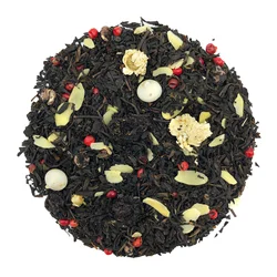 Té Negro con Almendras, Merengue, Chocolate y Cerezas con Flores