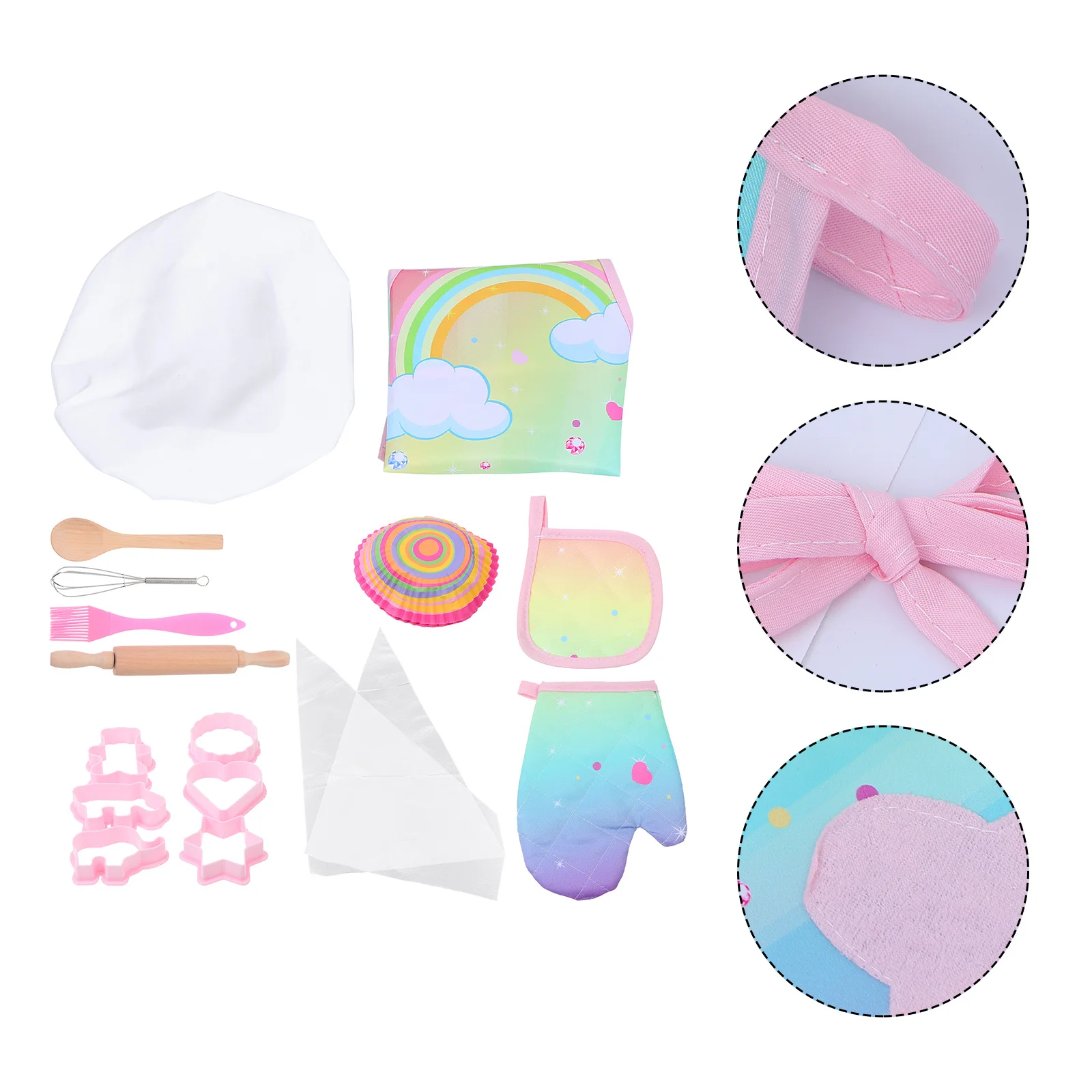 1set 1Set Kids Baking Tools Dinosaur Apron Pretend Play Cooking Set For Children Kitchenware Cake Molds Utensils Role Play Kit