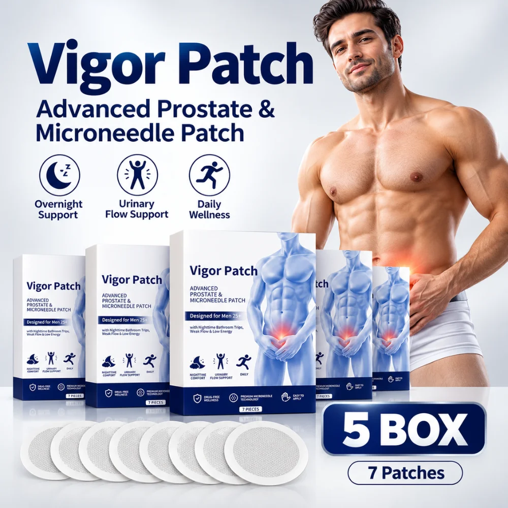 Men's Prostate Microneedle Patch 7Pcs Herbal Extract Hydrocolloid Adhesive Skin Friendly Body Patch for Lower Abdomen Night Care
