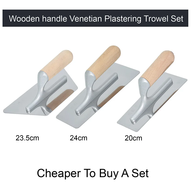 Venetian Plastering Trowel Set Soft Handle Stainless Steel Finishing Trowel Filling Spatula for Mural Paint Wall Floor Repair