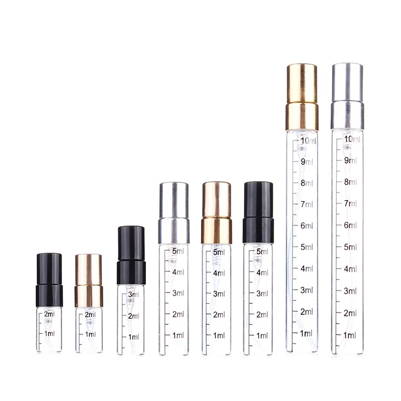 500pcs Portable Mini Small 2ml 3ml 5ml 10ml Clear Empty Graduated Perfume Spray Sample Tester Bottles