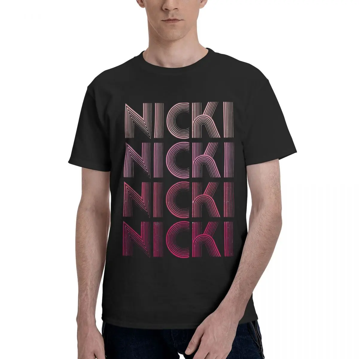 Men's I Love Nicki Minaj T Shirt Pure Cotton Tops Awesome Short Sleeve Crewneck Tees Gift Idea T-Shirt