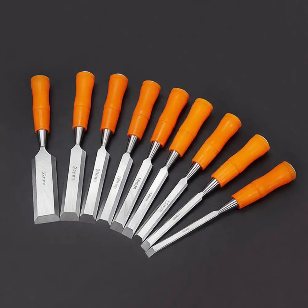 Heavy Duty Carpentry Chisel Through Tang High Carbon Steel Blade Professional Woodworking Carver Hand Tools 8 32mm Size