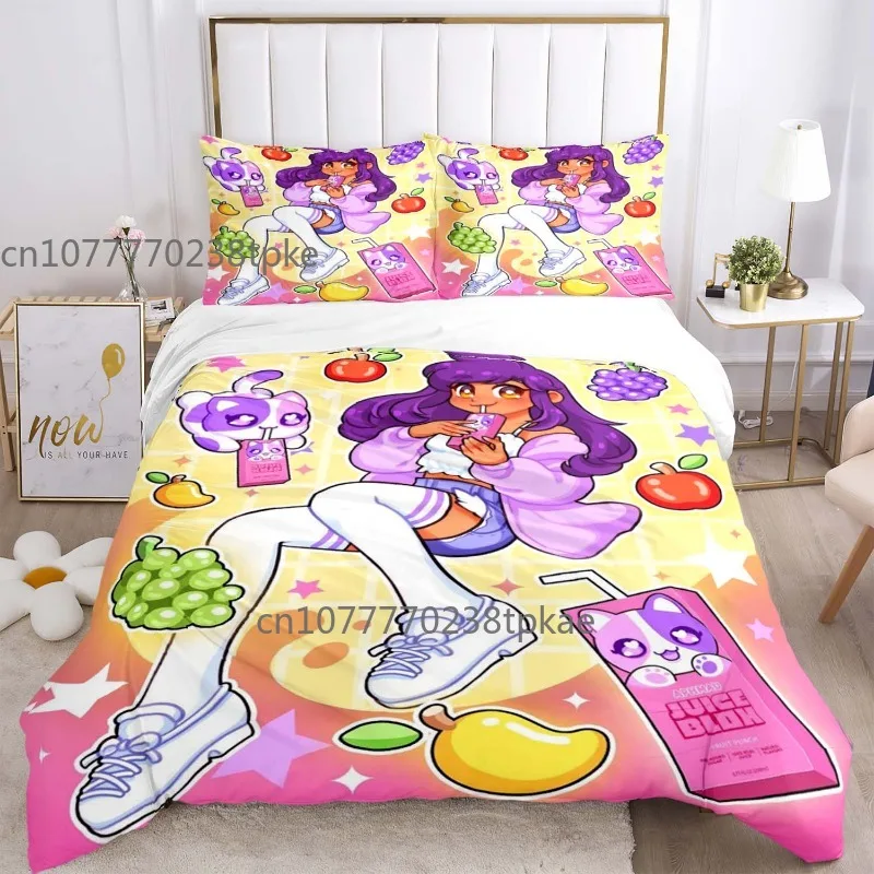 APHMAU Super Girl Cartoon Game Duvet Cover Sets Printed Bedding Set Double Queen King Size 2/3pcs,Bettbezug