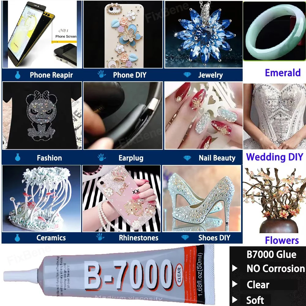 Transparent Glue for Phone Rhinestone Jewelry Metal Stone Fabric Textile Clothes Ring Plastic Model Miniature ABS Super Adhesive