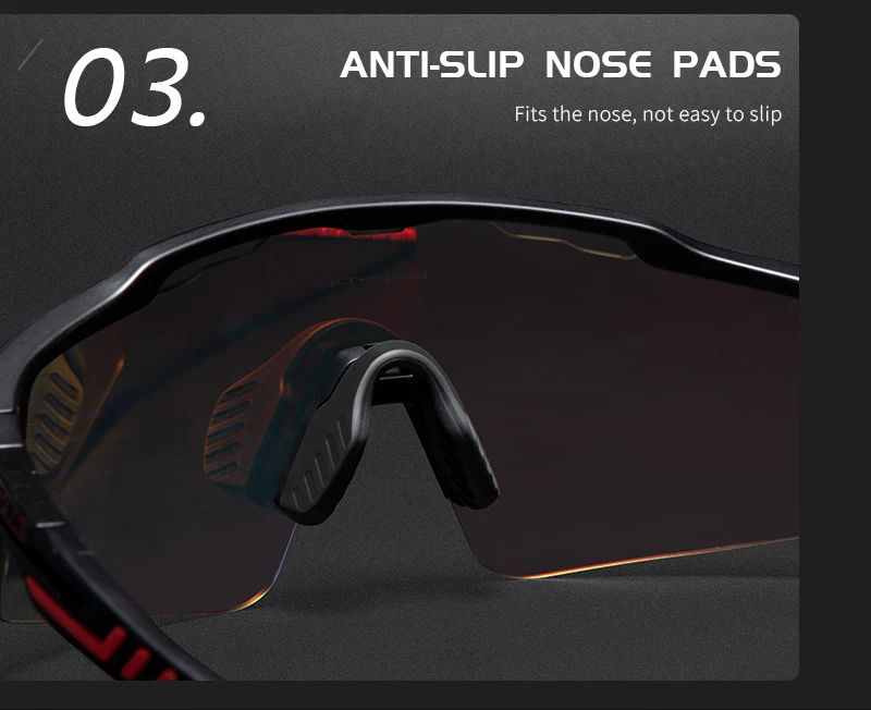 Kapvoe-RED Photochrome Gold Fahrradbrille Sport Herren Sonnenbrille für Herren Fahrrad Damen Outdoor UV400 Fahrradbrille – Detail 13