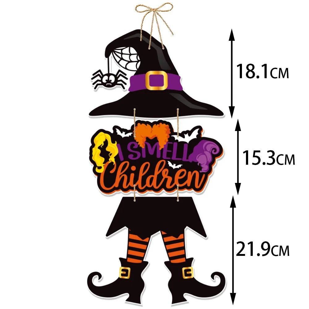 2024 Halloween Pumpkin Hanging Sign spettrale Witch Bat dolcetto o scherzetto Banner decorazione della porta d\'ingresso decorazioni per feste di