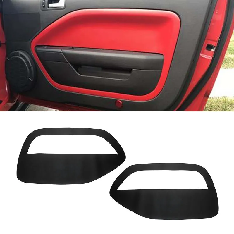 

2pcs For Ford Mustang 2005 2006 2007 2008 2009 Microfiber Leather Car Interior Front Door Handle Amrest Panel Cover Trim
