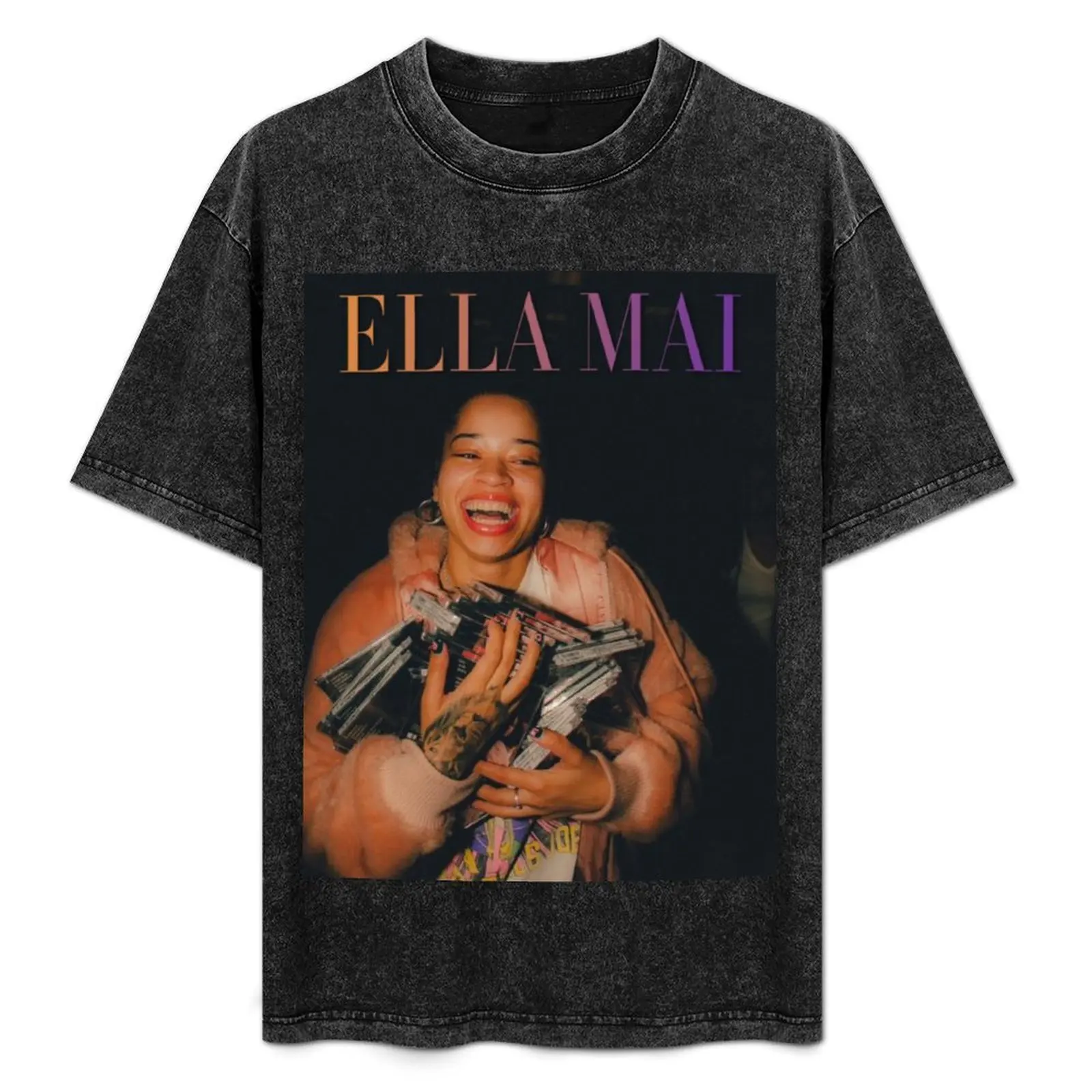 

Ella Mai T-Shirt Art Pattern Printed Casual Top