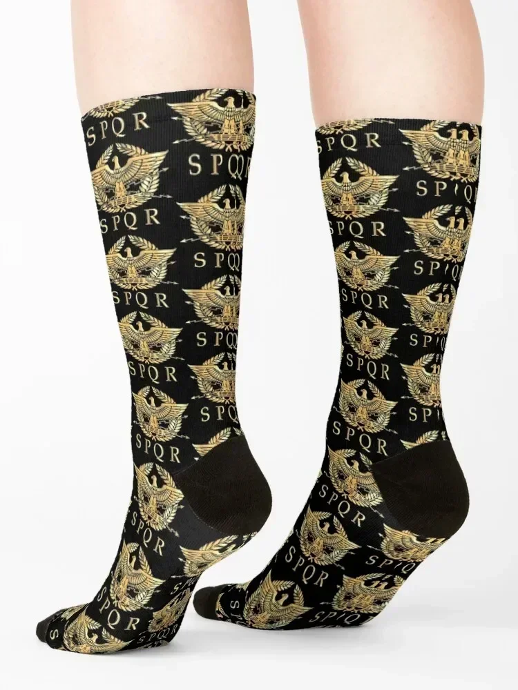 SPQR- Roman Empire Standard Eagle Socks kawaii Heating sock Run Lots Socks Men Women's