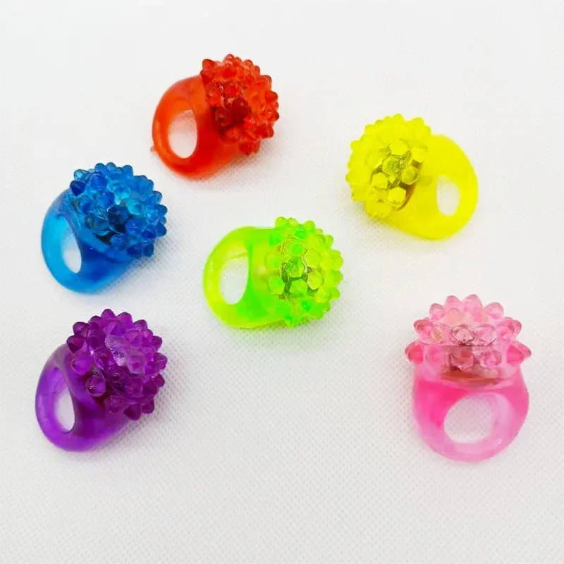 50 Pcs LED Light up Rings Bumpy Jelly Rubber Ring LED Glow  Party Favors Finger Lights for Kids Birthday  Party Wedding Festival