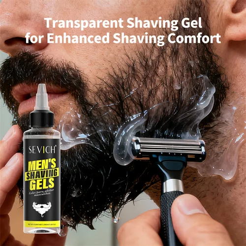 Imagen 2 del producto Gel de afeitar para el cuidado de la barba, crema de afeitar para hombres, reductora de fricción, crema de barba suave y suave, herramienta profesional de salón de barbería, 1 ud.