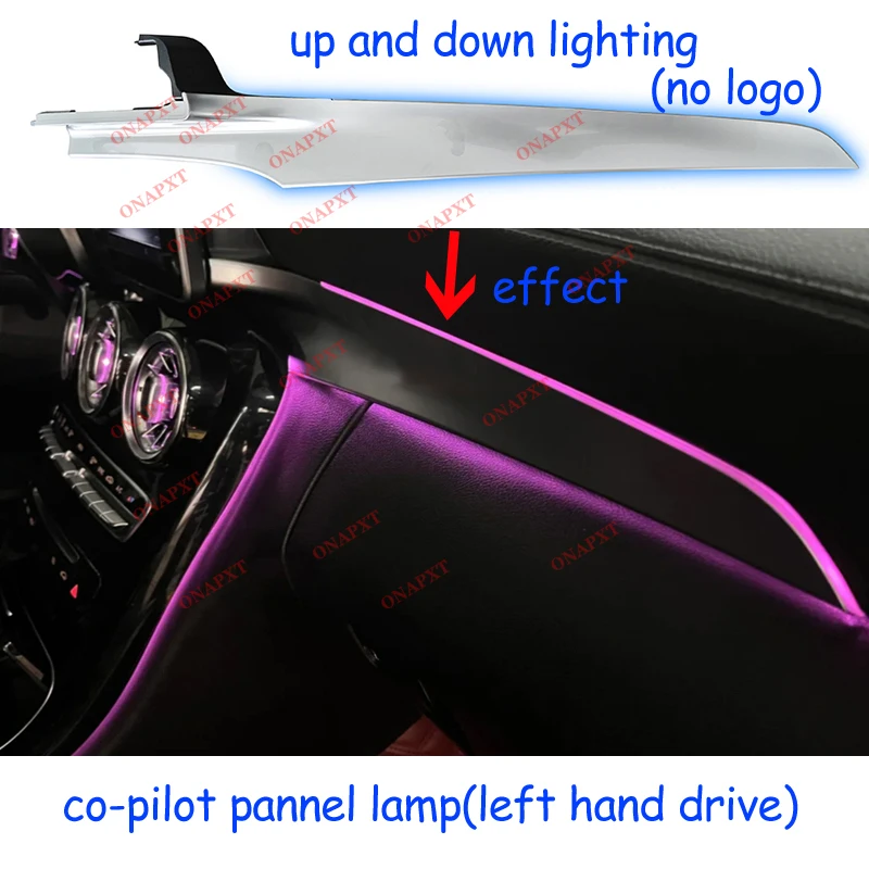 

For Mercedes-Benz C Class W205 GLC X253 Ambient Lights Co-pilot LED Decoration Cover 3/64 Color Passenger Panel Retrofit Kit