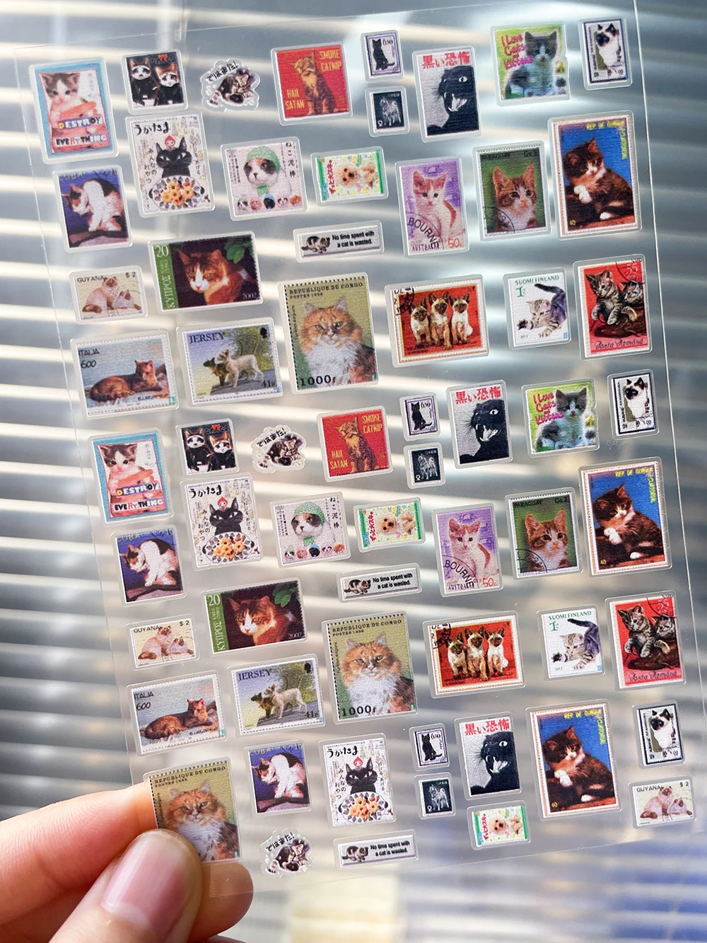 

MINI Kawaii Cat Flower Architecture Retro Stamp Series Suitcase Sticker DIY Pvc Waterproof Journal Water Cup Nail Art Series