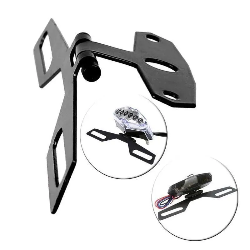 Universal Adjustable Motorcycle Taillight Bracket Foldable License Plate Holder for Motorbike Custom Retrofit Use view 6