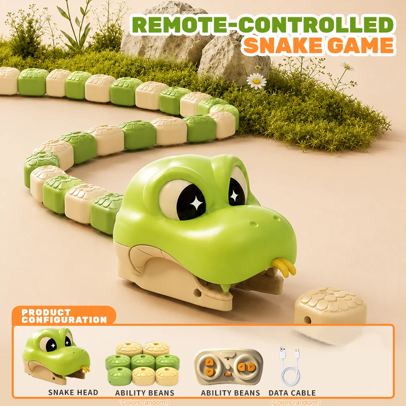 RC Magnetic Snake Toy Remote Control Greedy Beans Chasing Snake Car Interactive Educational Toy Kids Birthday Christmas Present