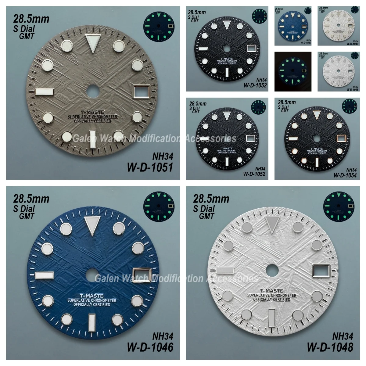 

28.5mm S Logo High Quality Meteorite Dial GMT Fit NH34 Japan Movement Green Luminous Watch Modification Accessories