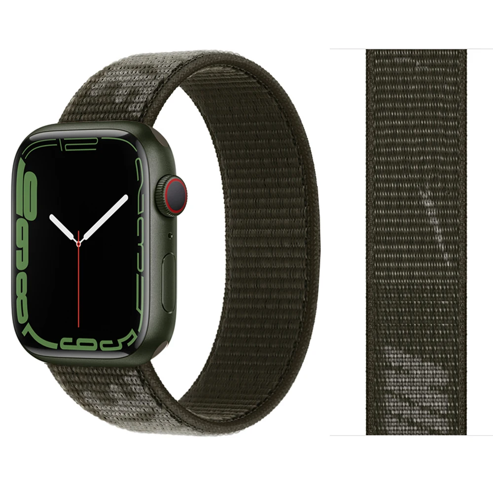 Ремешок для Apple Watch Band 44 мм 40 мм 45 мм 41 мм 49 мм 42 мм 38 мм 45 мм Нейлоновый браслет Correa iwatch Series 9 7 se 6 Ultra 2 8 Band