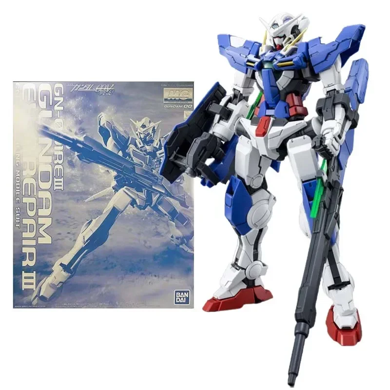 Bandai Gundam Model Kit Anime Figure MG 1/100 GN-001/REIII Exia Repair III Genuine Gunpla Anime Action Figure Toys for Children