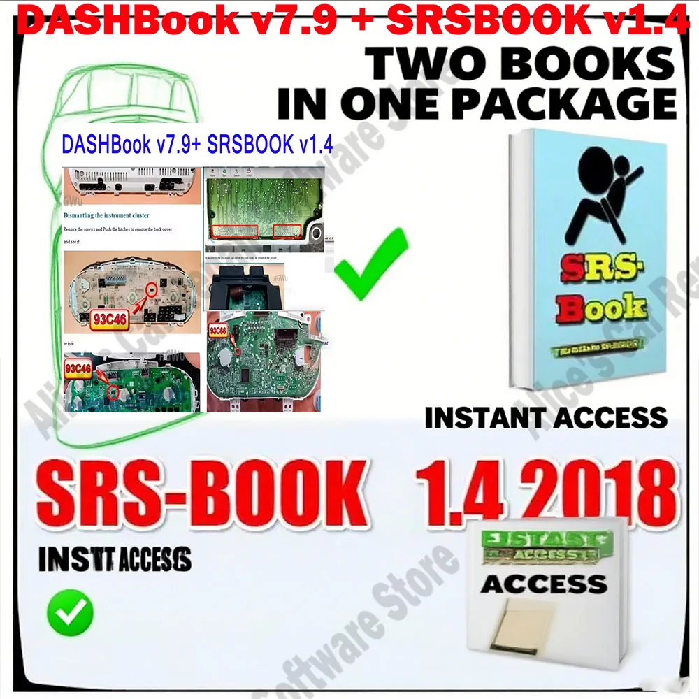 

Newest DASHBook v7.9 + SRSBOOK v1.4 Airbag Instrument Cluster Counter Dushbook Keygen Removal Disassembly free help Installation