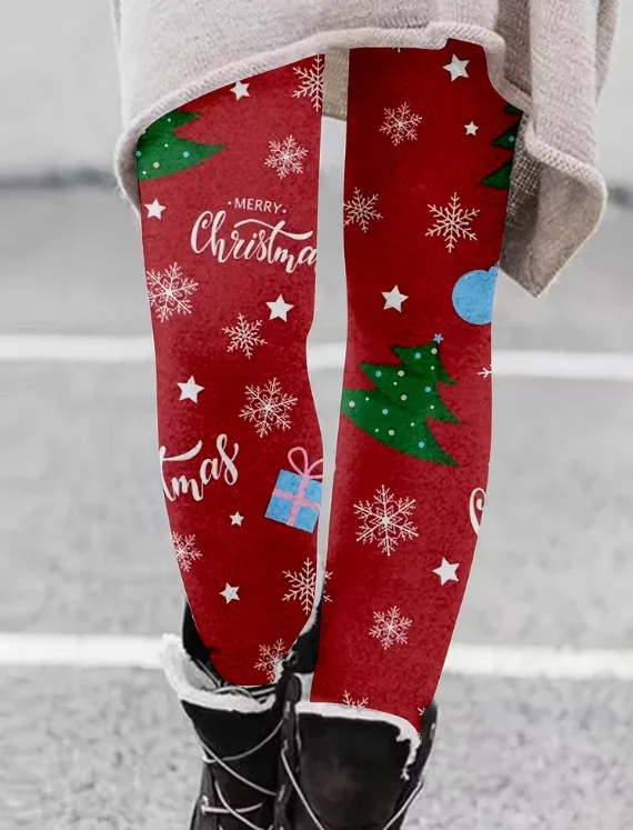 Leggings natalizi autunno inverno Leggings moda donna Collant slim elasticizzati Pantaloni yoga sexy Pantaloni da allenamento cool alla moda