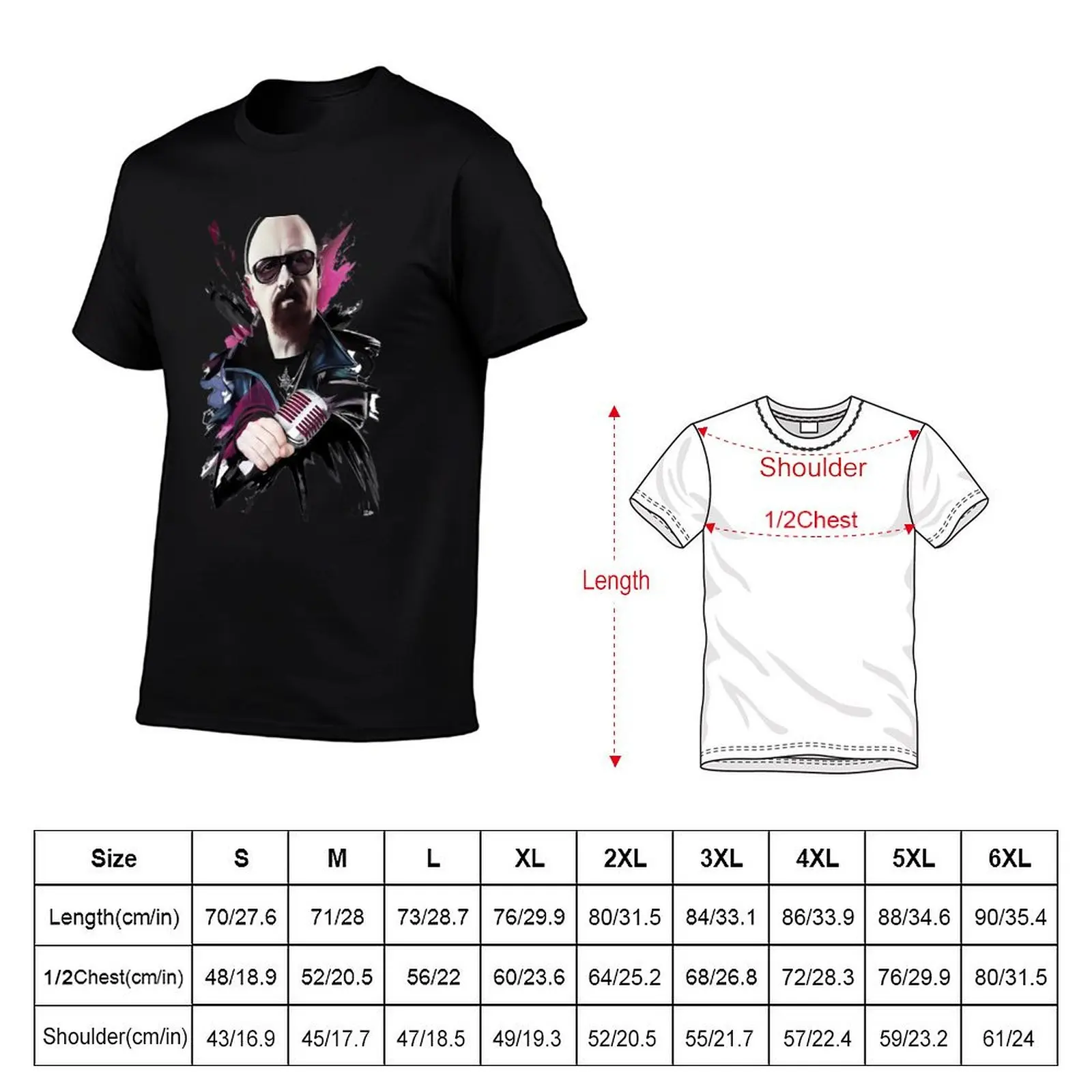 Rob Halford T-Shirt tees boys whites graphic t shirts boys animal print slim fit t shirts for men