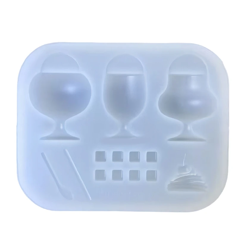 R7UF Resin Casting Mini Drink Cup Silicone Mold for DIY Pendant Crafts